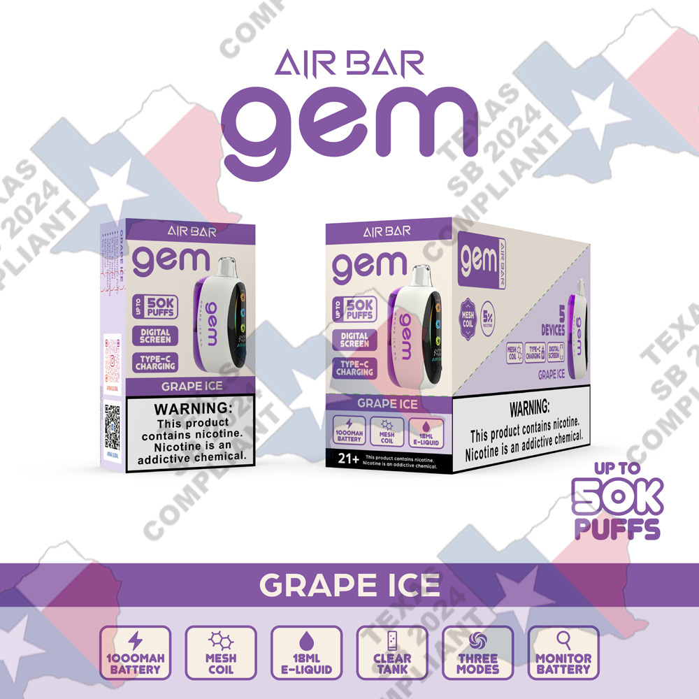 Air Bar Gem 50000 Puffs 5pk - SB2024 Compliant