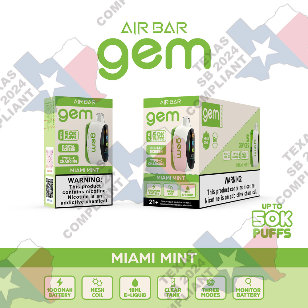 Air Bar Gem 50000 Puffs 5pk - SB2024 Compliant