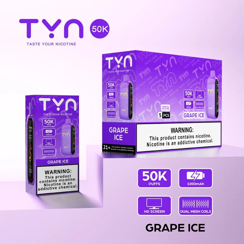 TYN 50,000 Puffs 5pk Texas Compliant / Made In Indonesia