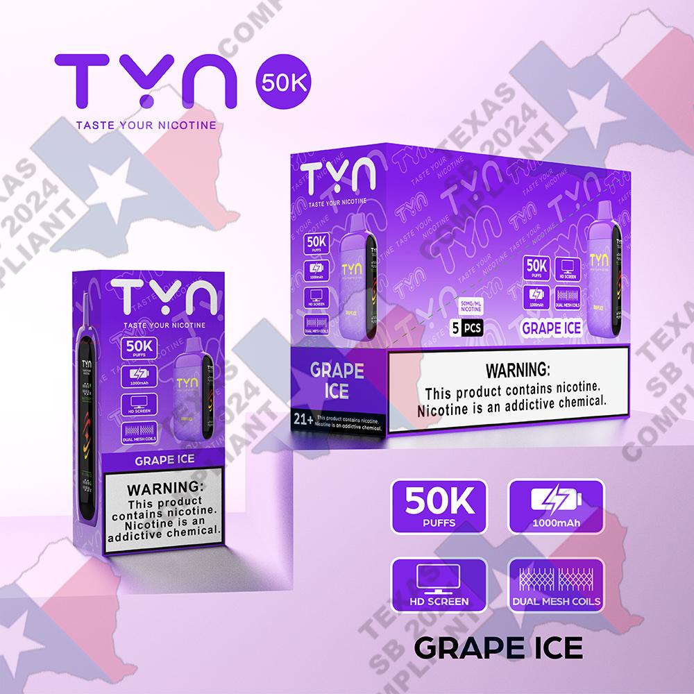TYN 50,000 Puffs 5pk - SB2024 Compliant